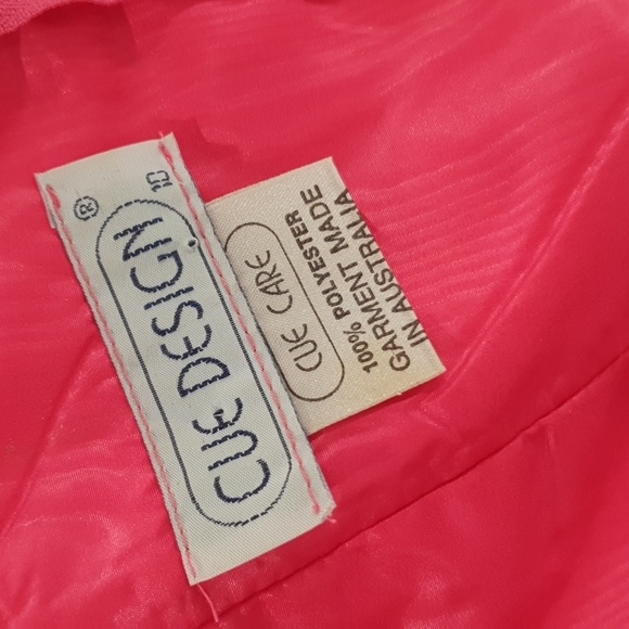 Vintage Cue Size 10 Strapless Barbie Hot Pink Strapless 80s Dress with Bow Belt - Picture 8 of 10